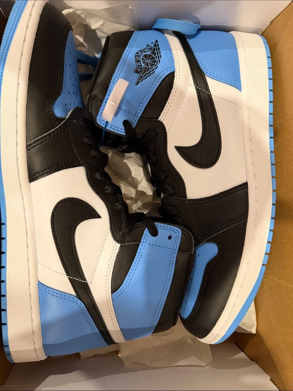 Jordan Air 1 High Top Sneakers - Black/University Blue/White